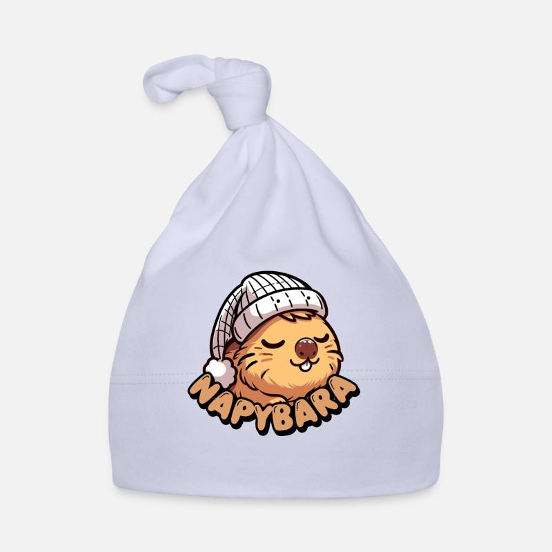 Napybara ist ein schläfriges, süßes Capybara mit verschlafenem Hut Baby Bio-Mütze