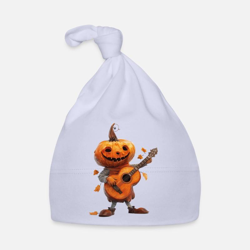 Guitare citrouille - Bonnet bio Bébé - ciel
