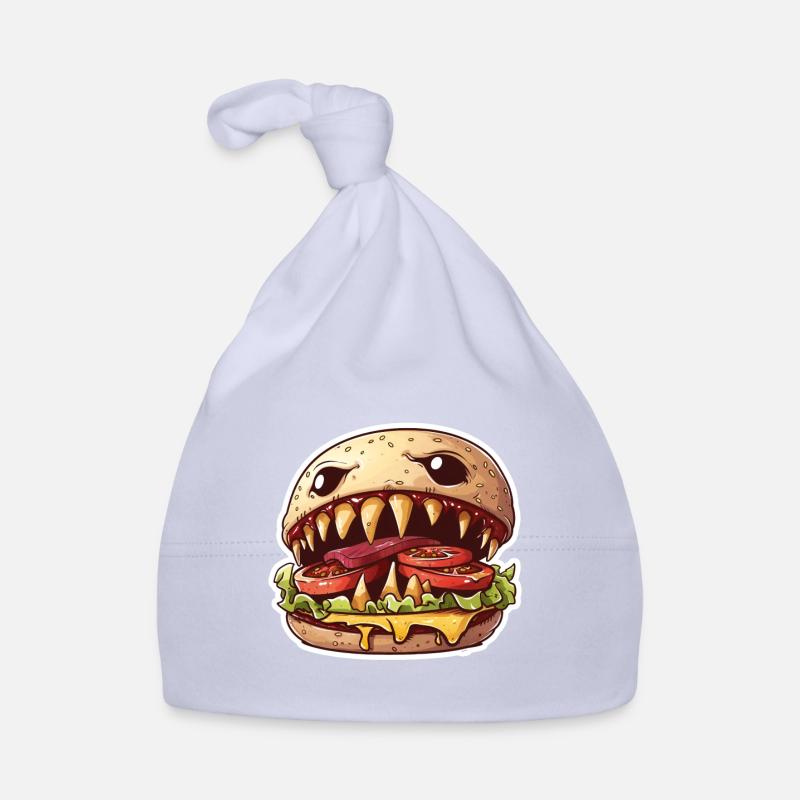 Fleischfressender Cheeseburger – Monster Burger Baby Bio-Mütze