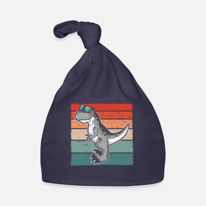 Dinosaur With Retro Vintage Nerd Geek Dino T-Rex Organic Baby Cap
