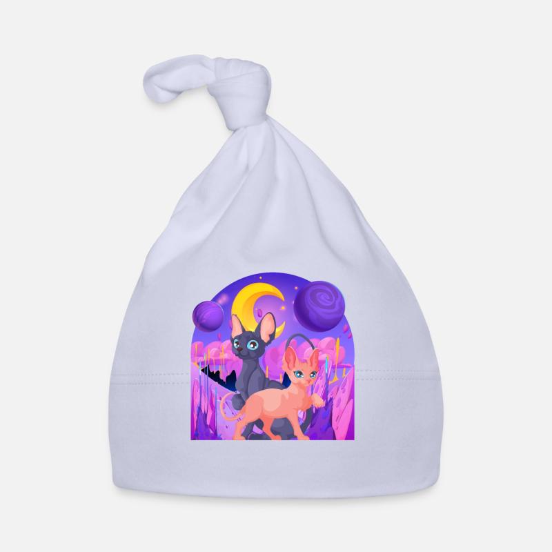 Galactic Cat Vintage Retro Cat Timeless Elegance Organic Baby Cap