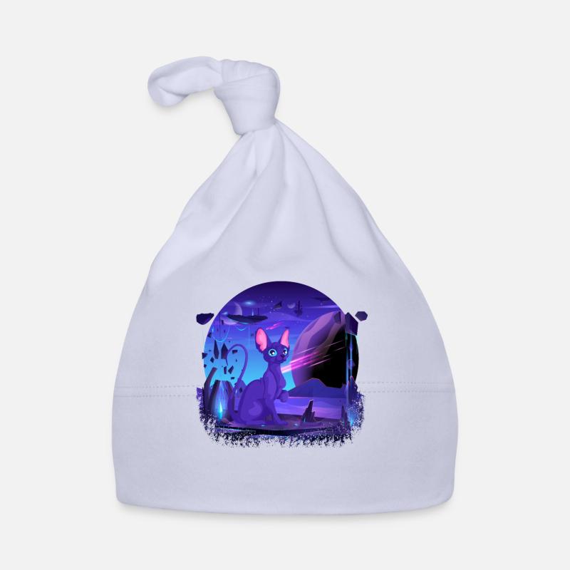 Galactic Cat Vintage Chat rétro Élégance intemporelle Bonnet bio Bébé
