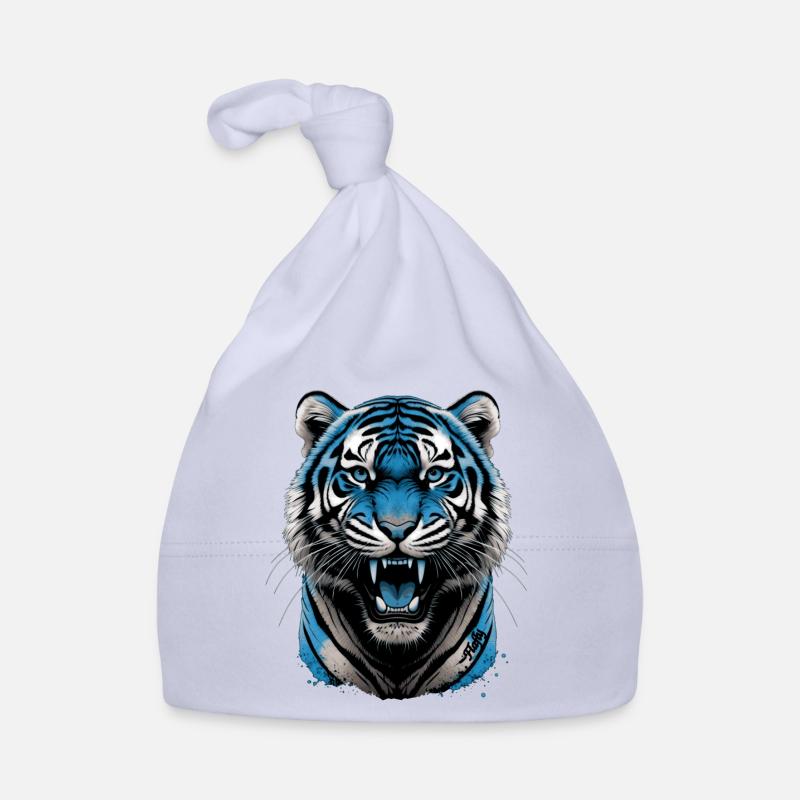 Tigre Bleu 💙 Bonnet bio Bébé