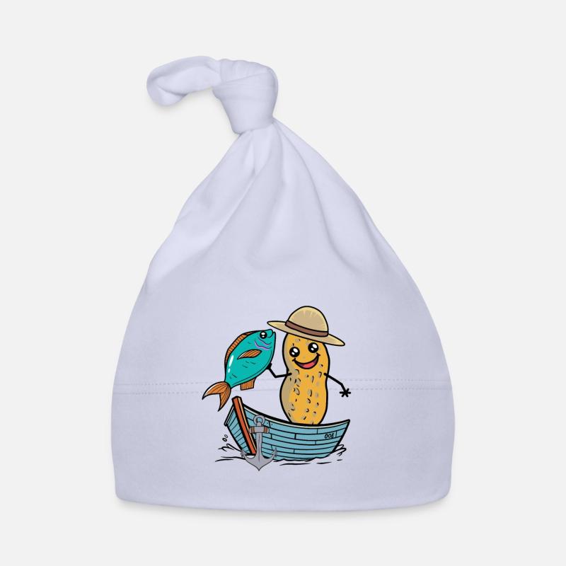 Pêcheur de poisson pêcheur de cacahuète Bateau de pêche au poisson Bonnet bio Bébé