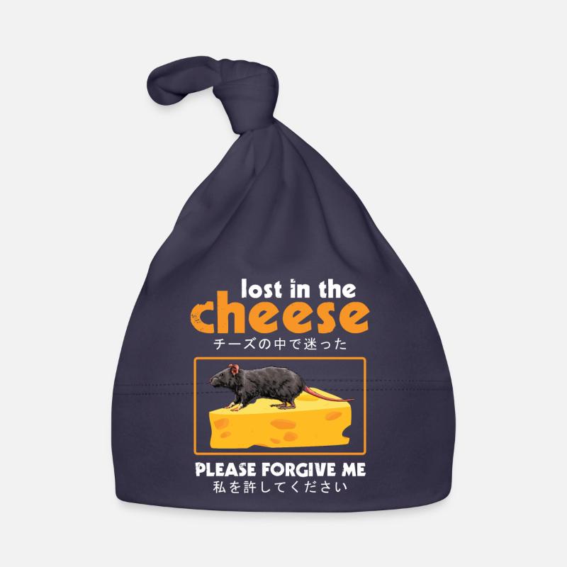 Funny Cheese Mouse Nerd for Humor Lovers Organic Baby Cap