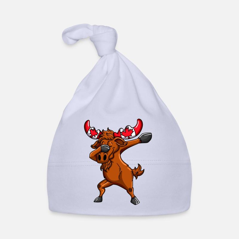 Canadian Moose with Canada Flag Dab Dabbing Organic Baby Cap