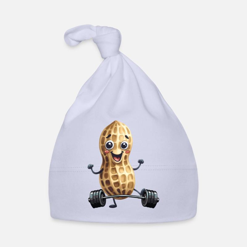 Peanut Bodybuilder Poids Musculation Musculation Haltères Poids - Bonnet bio Bébé - ciel