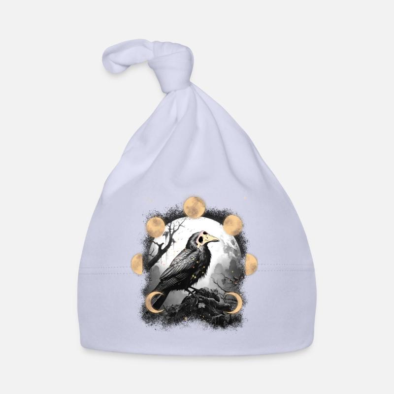 Crow Halloween Medieval Plague Moon Phase Raven Organic Baby Cap