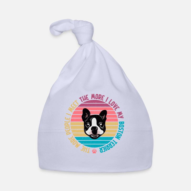 Cadeaux Boston Terrier - Bonnet bio Bébé - ciel