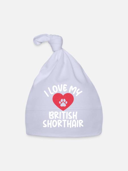 British Shorthair Gifts - Baby Bio-Mütze - Sky - Vorne