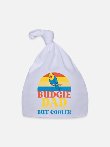 Budgie Gift - Organic Baby Cap - sky - Front