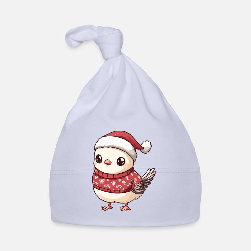 Colombe oiseau Noël bande dessinée Bonnet bio Bébé