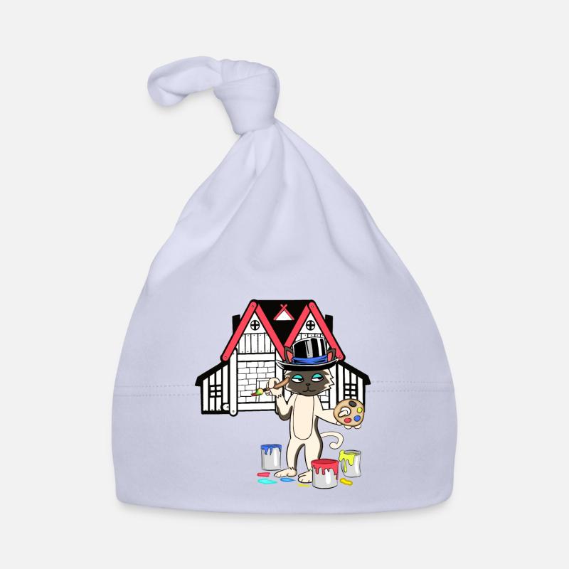 Cat Painter Professions Workspace Job Organic Baby Cap