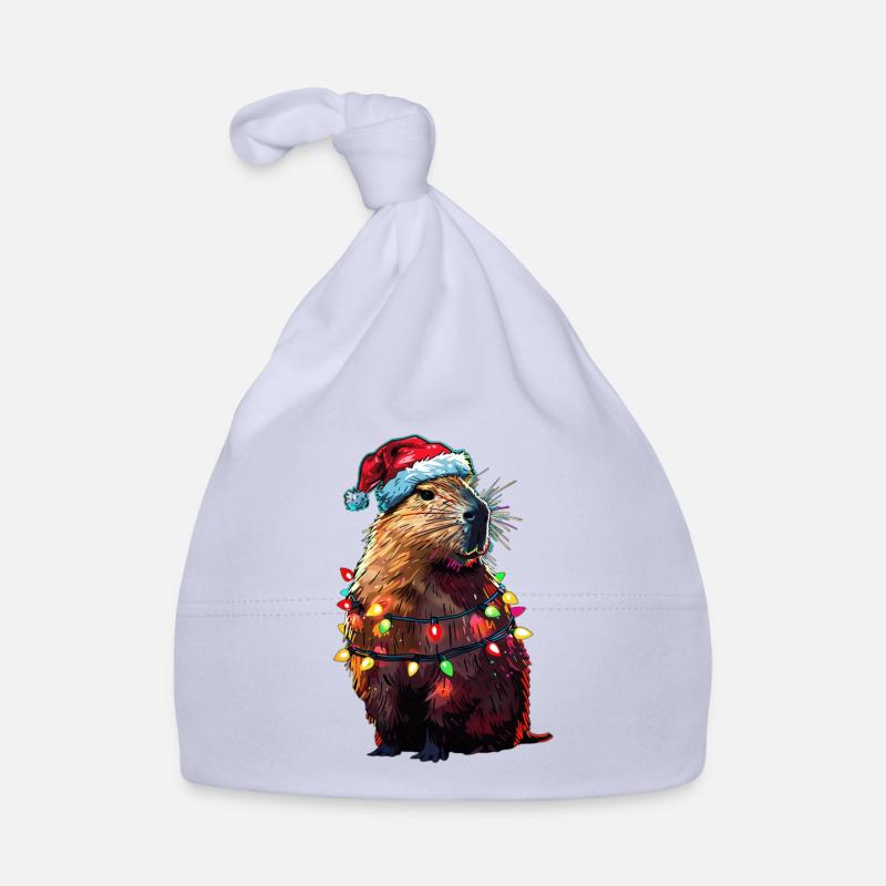 Capybara Christmas Organic Baby Cap