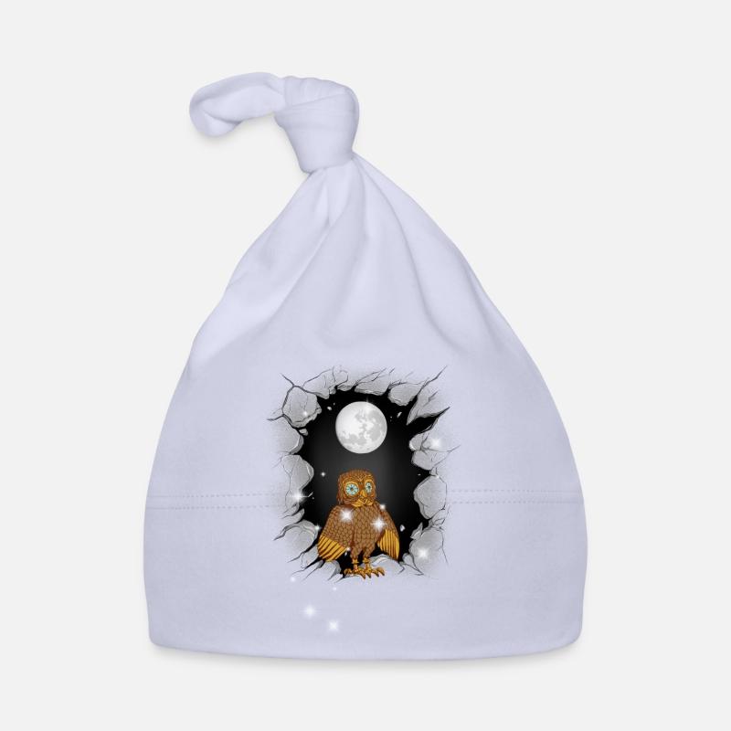 Eule Eulen Mond Baby Bio-Mütze