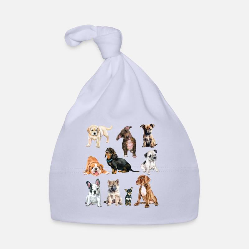 Chiens mignons.Chiots mignons de différentes races de chiens Bonnet bio Bébé