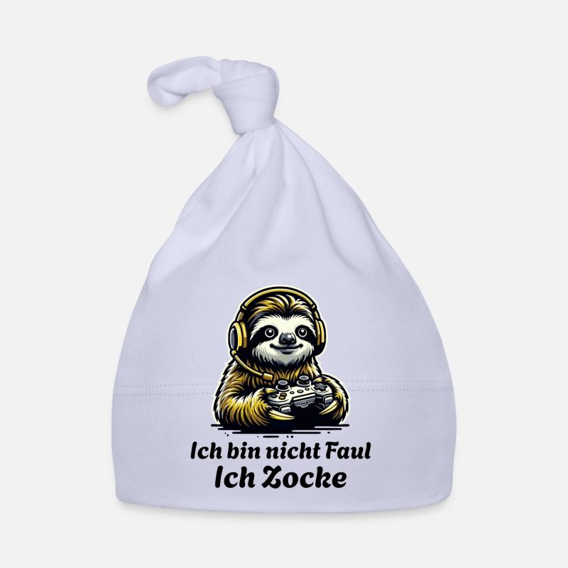 Faultier Controller am Zocken Ich bin nicht Faul Baby Bio-Mütze