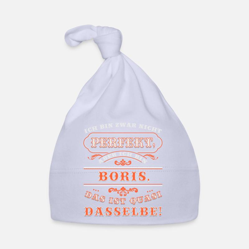 Funny BORIS for Name Day with Name Name Organic Baby Cap
