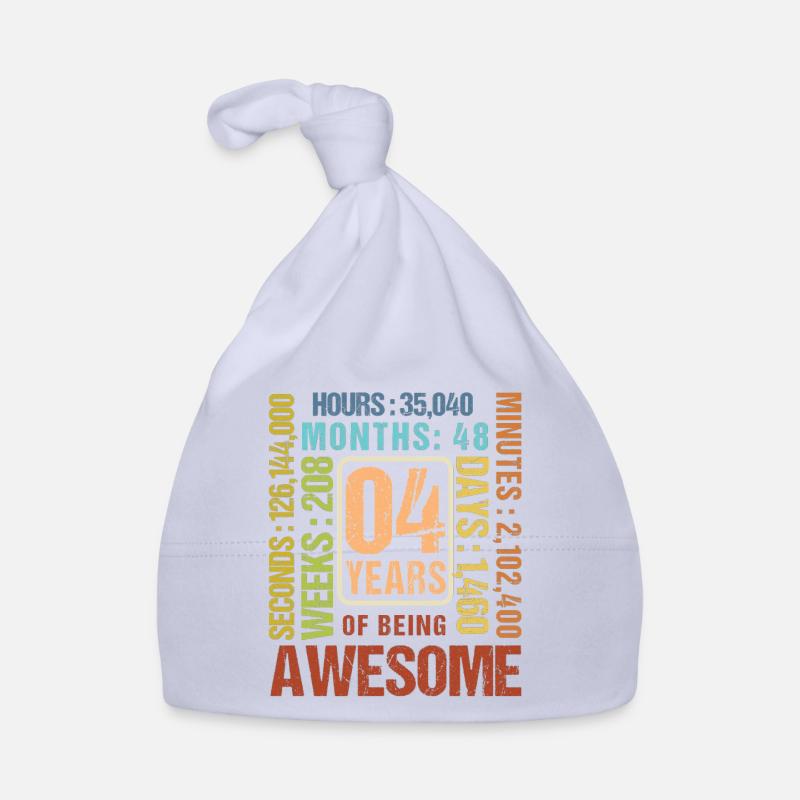 4 ans ! Cadeau d’anniversaire pour 4 ans Bonnet bio Bébé