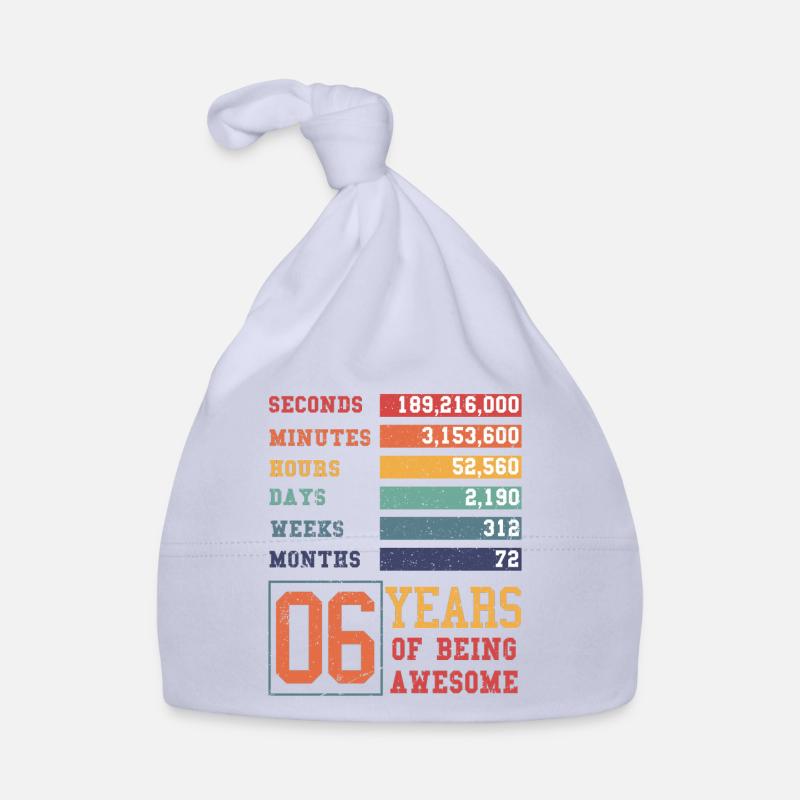 6 ans ! Cadeau d’anniversaire pour 6 ans Bonnet bio Bébé