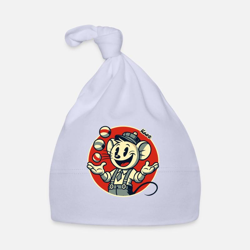 Funny retro mouse as a juggler Organic Baby Cap