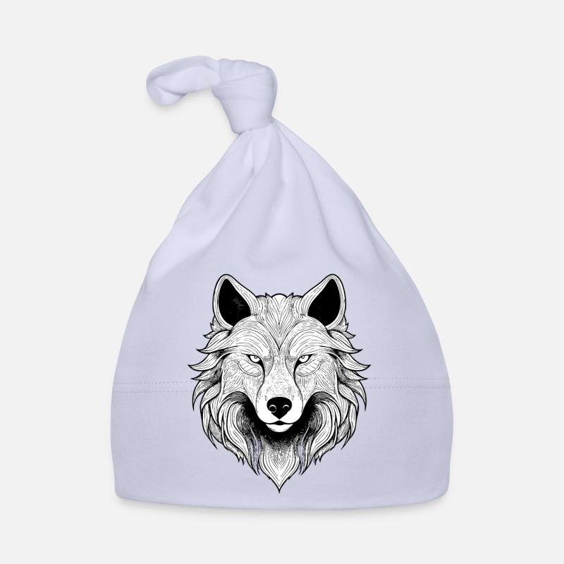 Mystischer Wolfkopf mit detailliertem Baby Bio-Mütze