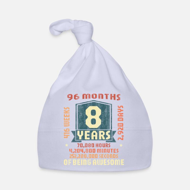 8 ans ! Cadeau d’anniversaire pour 8 ans Bonnet bio Bébé