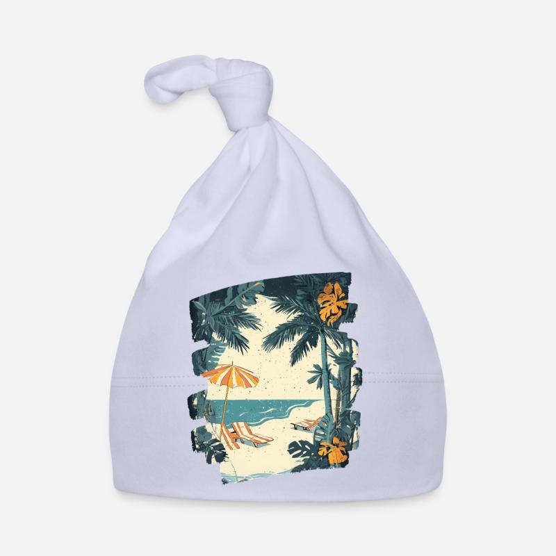 Summer Palm Tree Beach Organic Baby Cap