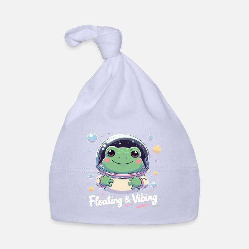 Floating & Vibing – Astronaut Frog in Space Organic Baby Cap