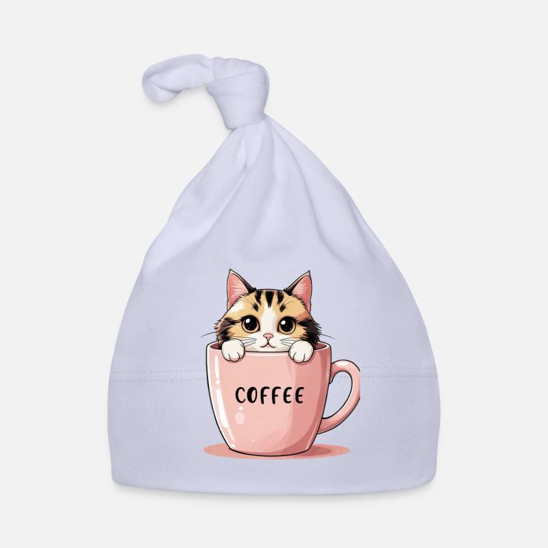 Chat de café mignon - Motivation matinale parfaite Bonnet bio Bébé