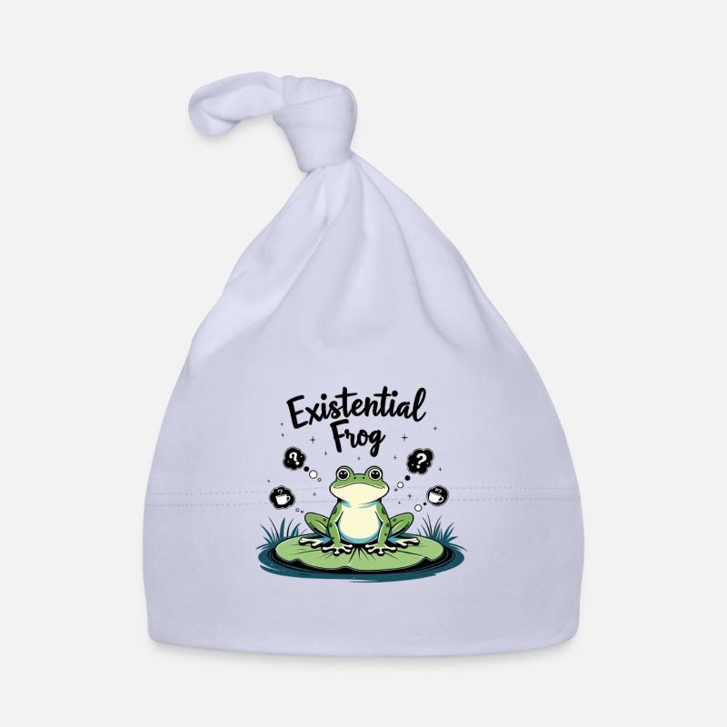 Existential Frog – Funny Brooding Motif Organic Baby Cap