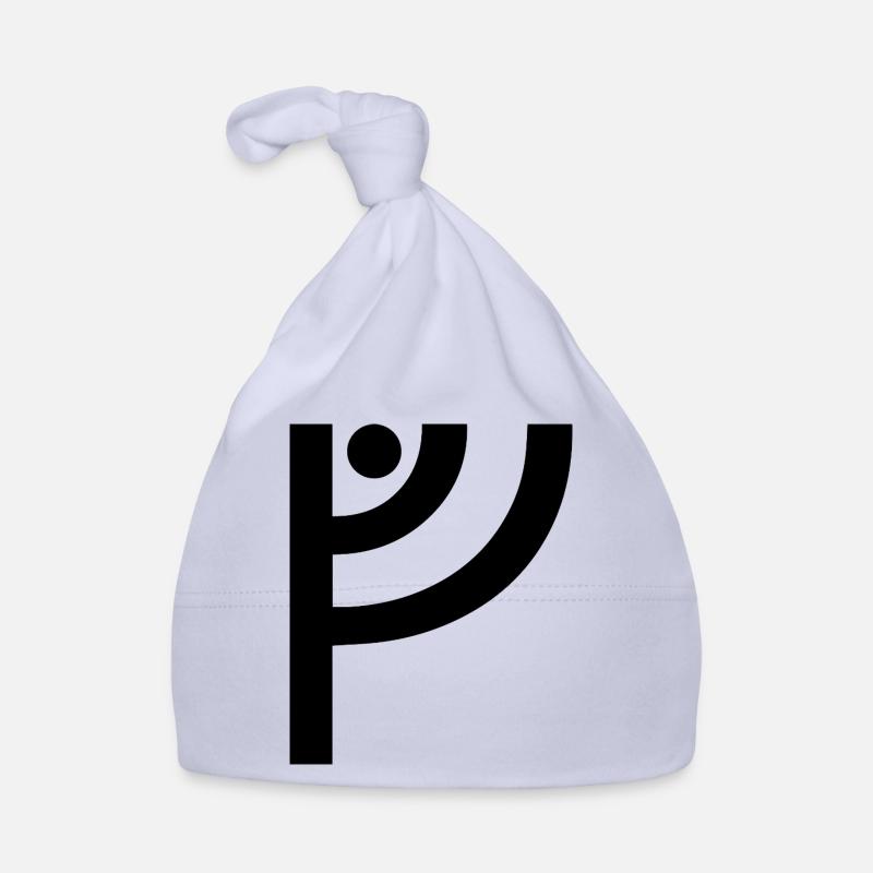 V Viking Rune - Bonnet bio Bébé - ciel