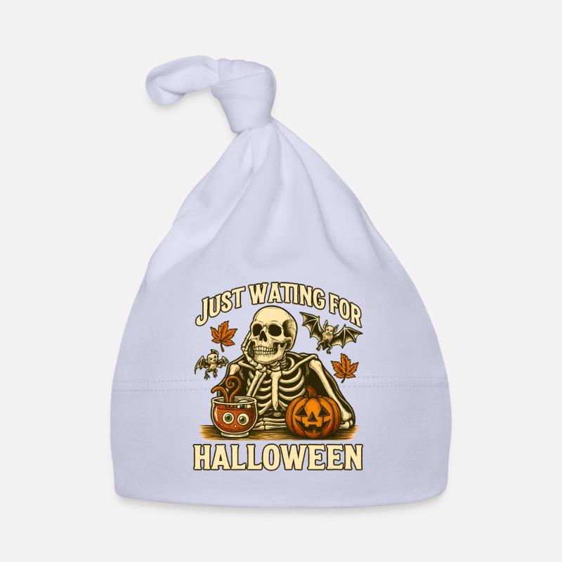 Skeleton waiting for Halloween design Organic Baby Cap