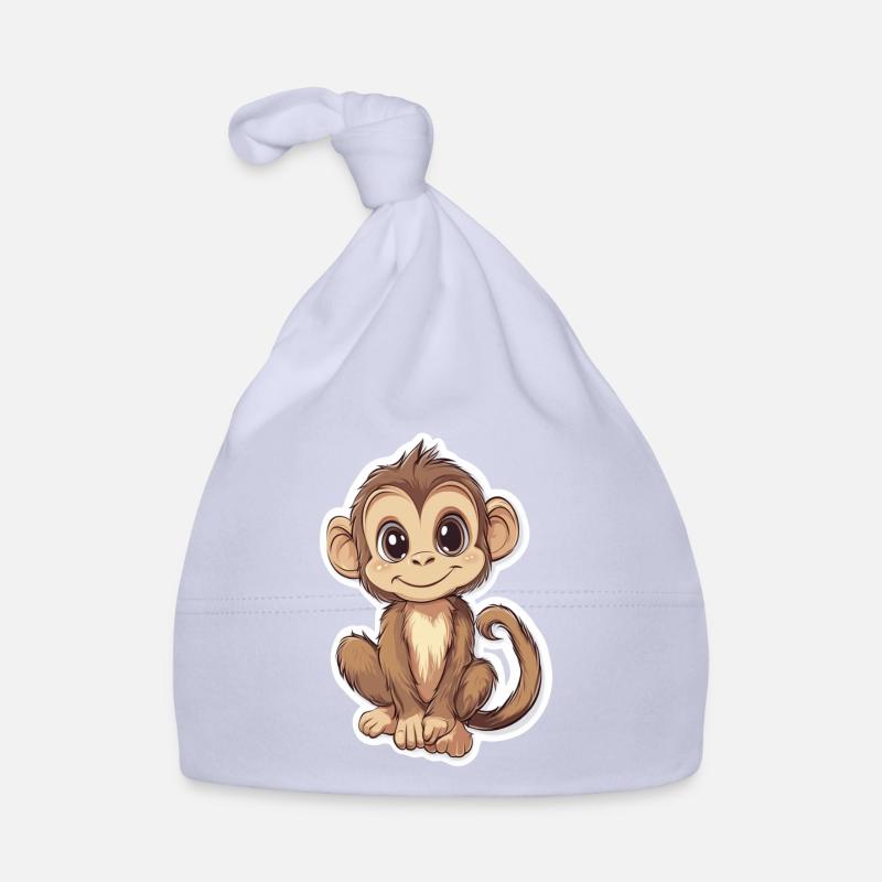 Affe Süsses Äffchen Geschenk für Affenfans Baby Bio-Mütze
