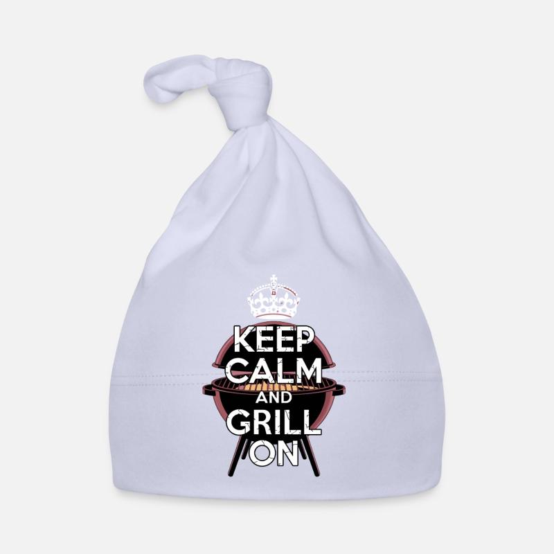 Keep Calm And Grill On Funny BBQ Motif For Organic Baby Cap