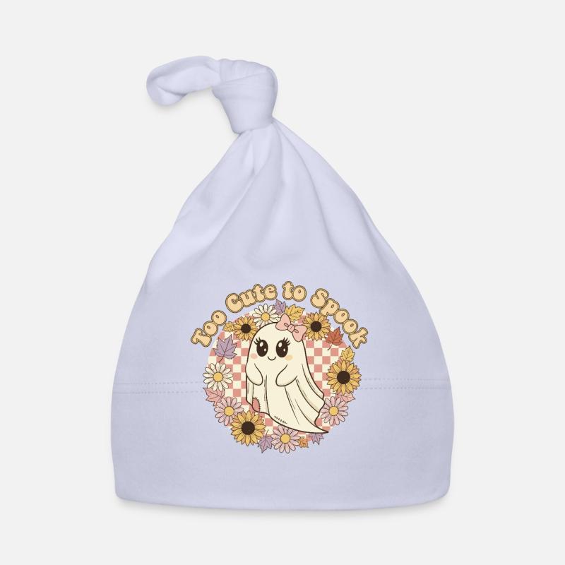 Fantôme mignon avec couronne florale trop mignon pour être effrayé Bonnet bio Bébé