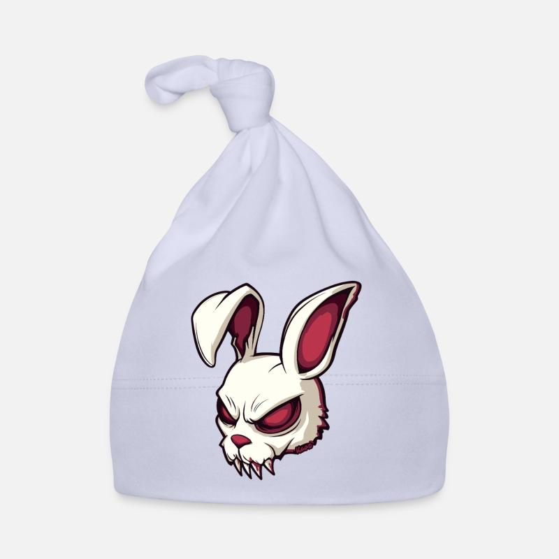 Illustration de crâne de lapin maléfique Bonnet bio Bébé