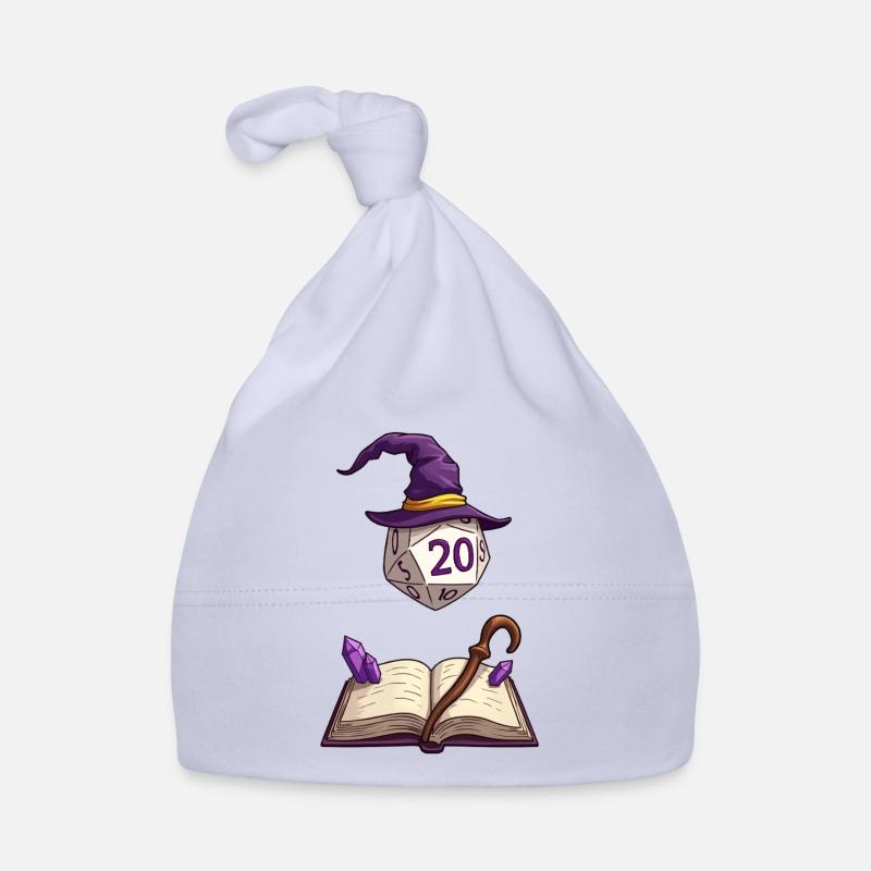Floating D20 with Magic Hat – Fantasy Dice Organic Baby Cap