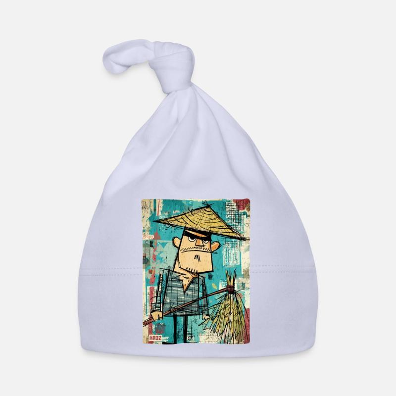 Graffiti Samurai with Broom Organic Baby Cap