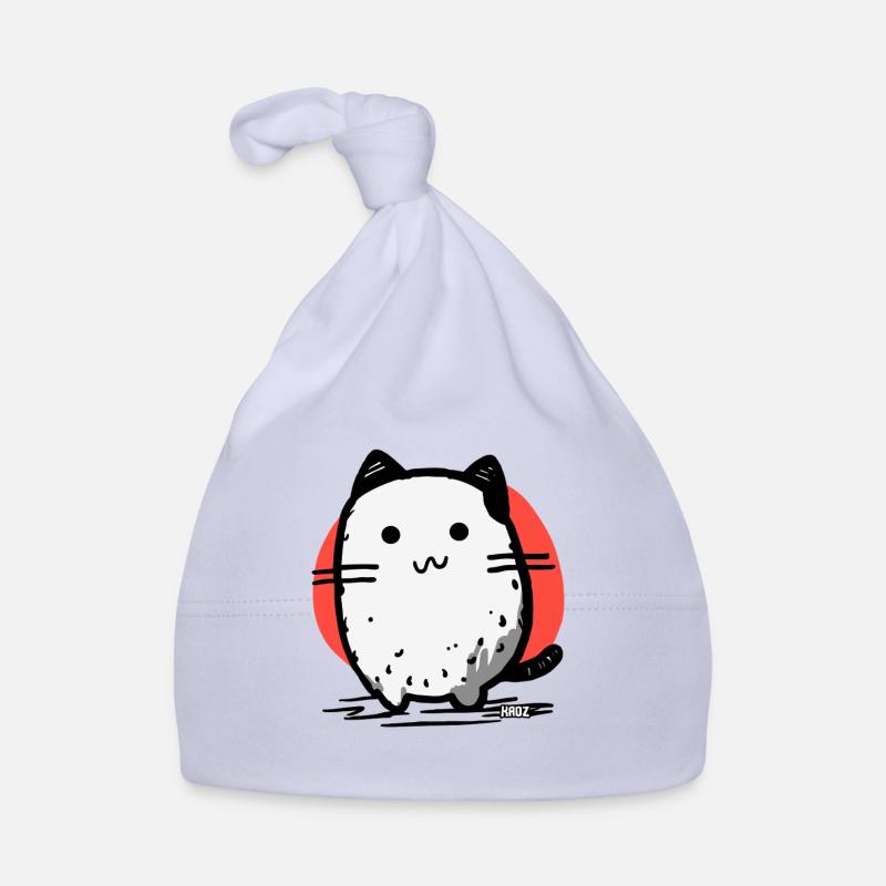 Cute Cartoon Fat Cat Red Circle Organic Baby Cap