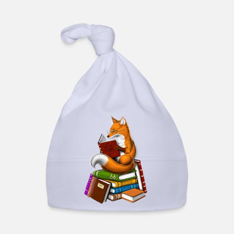 Fuchs liest ein Buch - Baby Bio-Mütze - Sky
