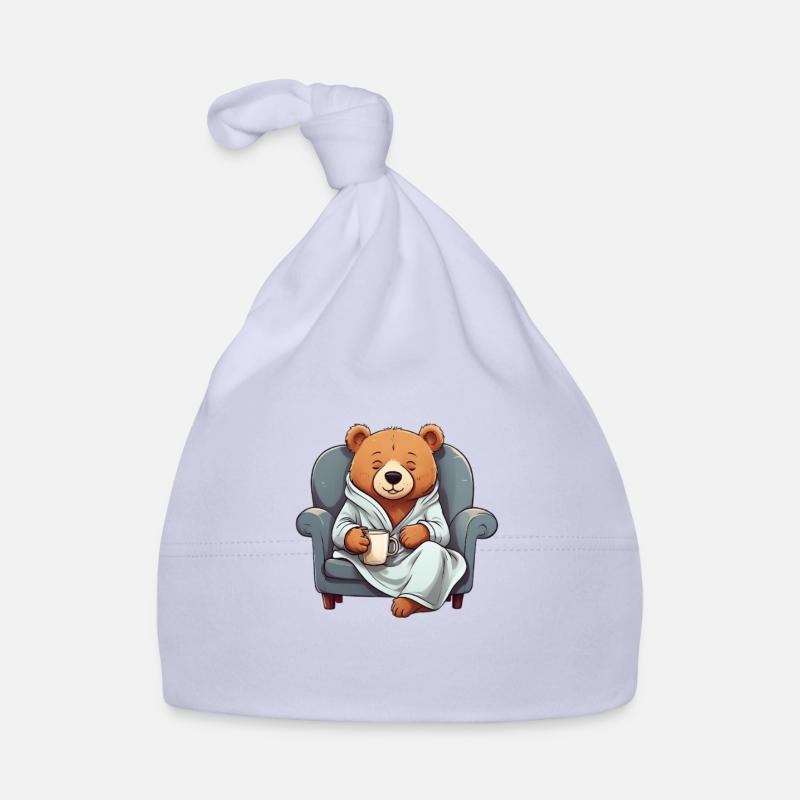 Cuddly bear in a dressing gown Organic Baby Cap