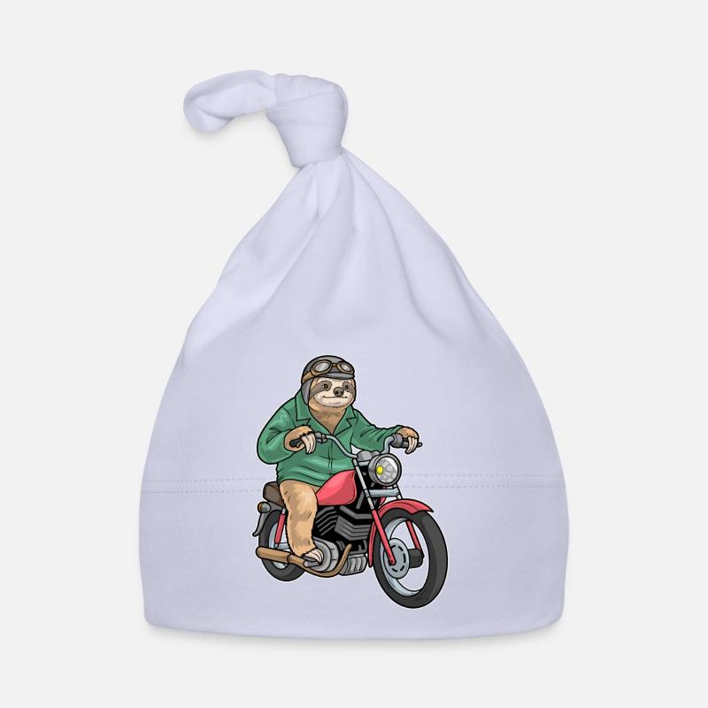 Sloth Motorcycle Organic Baby Cap