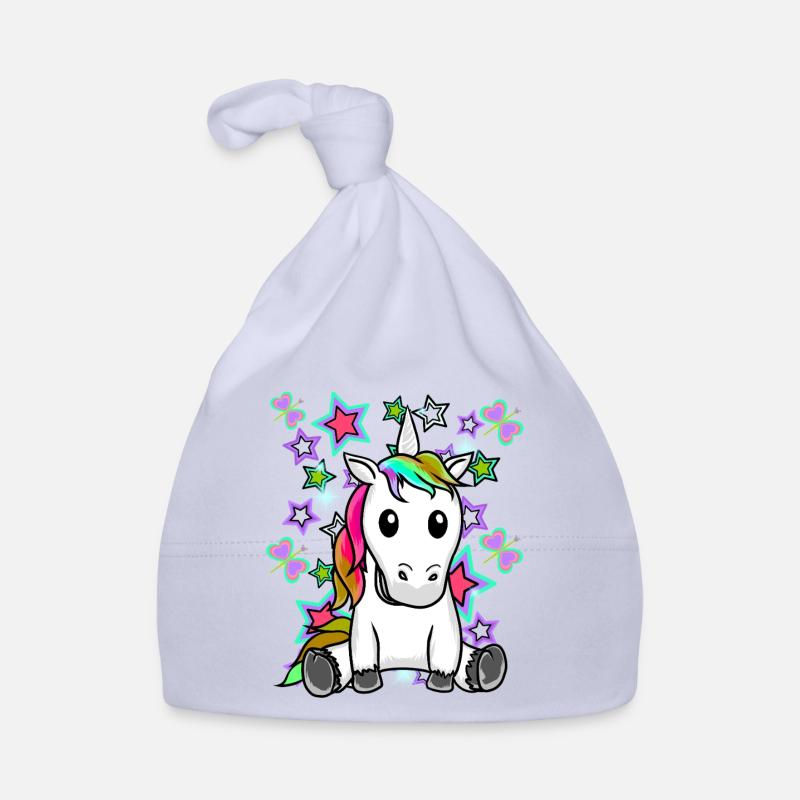 Retro Einhorn Kinder Sterne 60er Pferd Baby Bio-Mütze