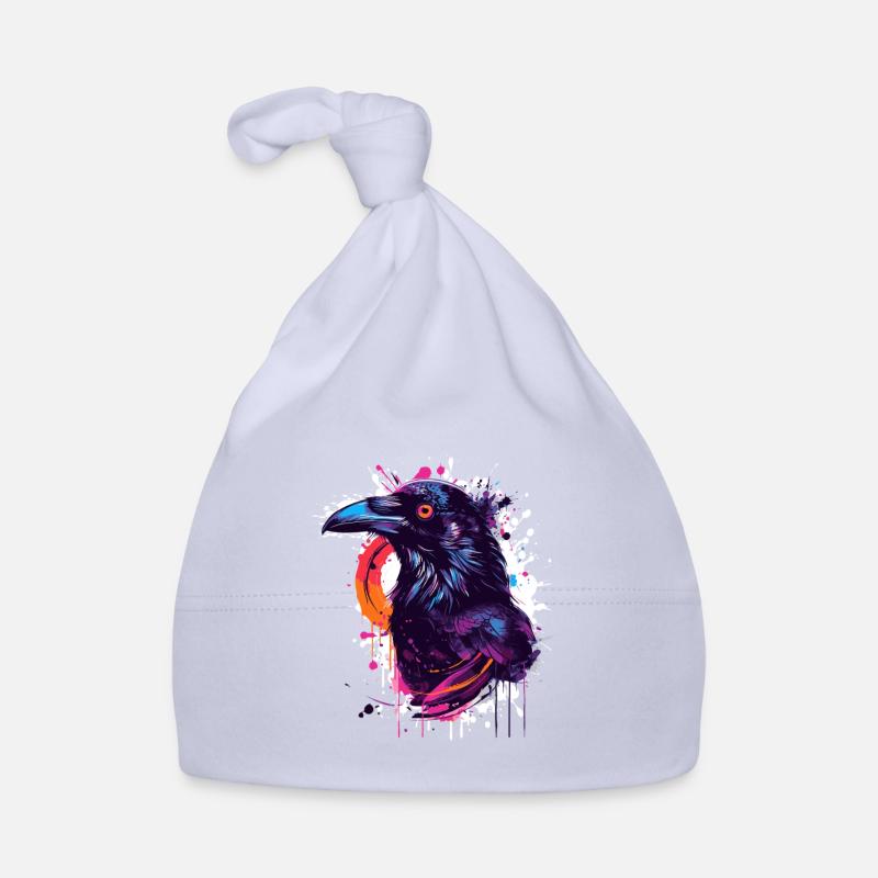 Explosion de couleur Corbeau Éclaboussure de néon Bonnet bio Bébé