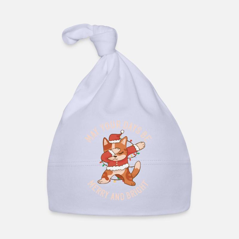 Dabbing Santa Cat - Joyeux Noël Bonnet bio Bébé