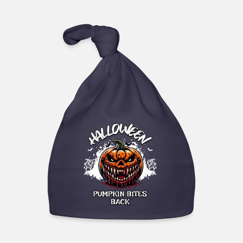 Pumpkin Bites Back – Evil Halloween Pumpkin Organic Baby Cap