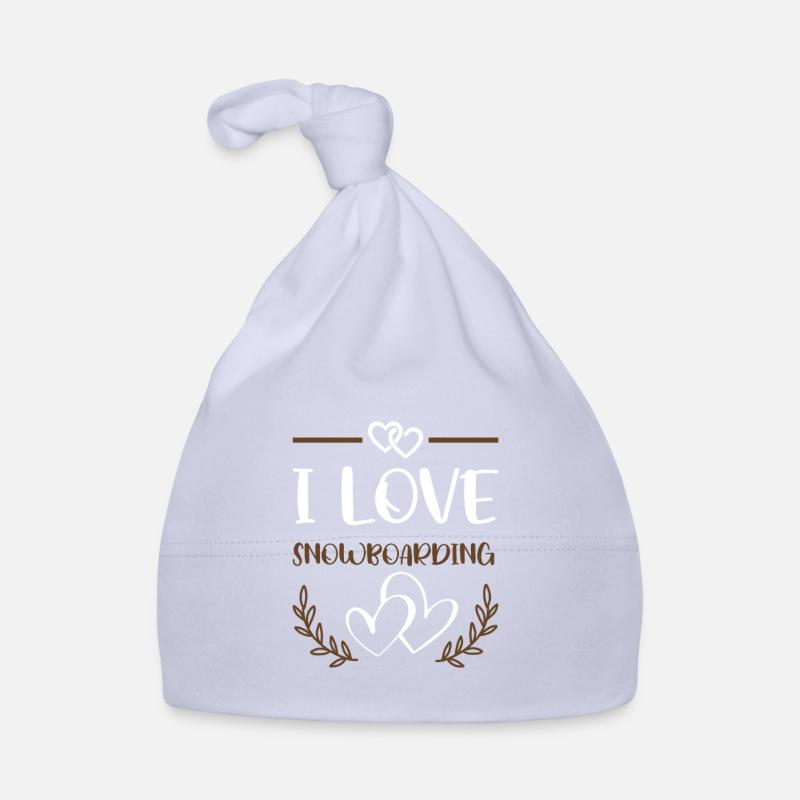 J’adore les cœurs de snowboard Bonnet bio Bébé