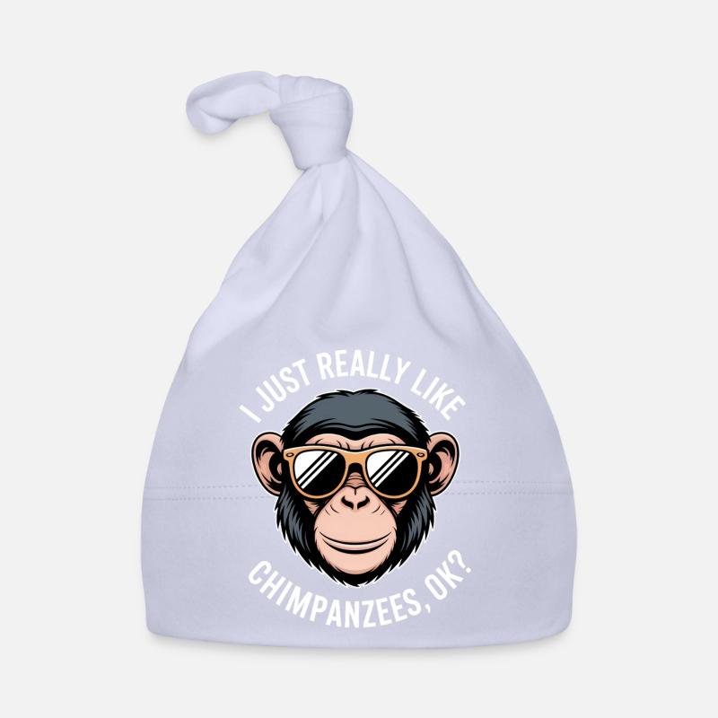 Chimpanzee Saying Monkey Funny Chimpanzee Gift Organic Baby Cap