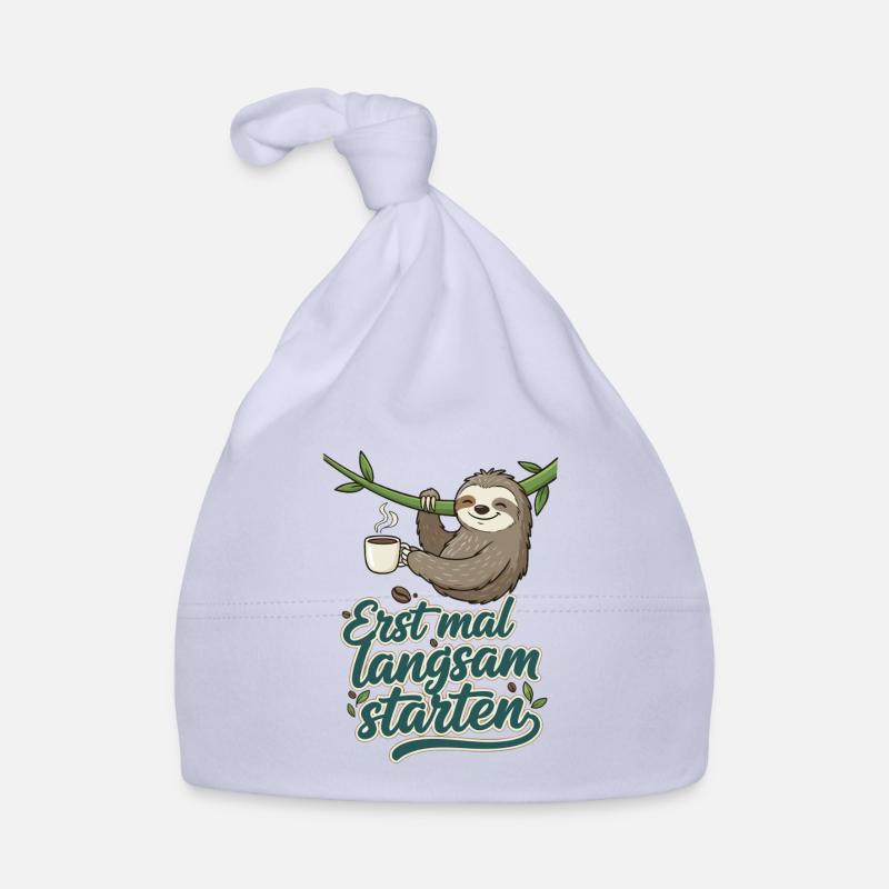 Langsamer Start Faultier Kaffee Baby Bio-Mütze